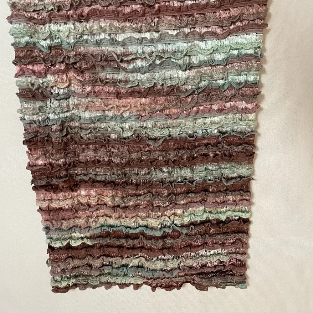 Tube Ruffles Beige Brown Gray Scarf